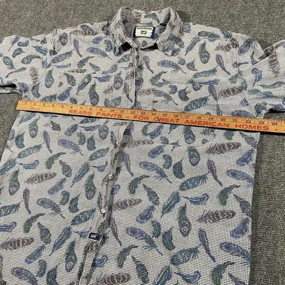 Vintage Lee Shirt Mens M Long Sleeve Button Down Peacock Feather Print Western - Picture 7 of 10